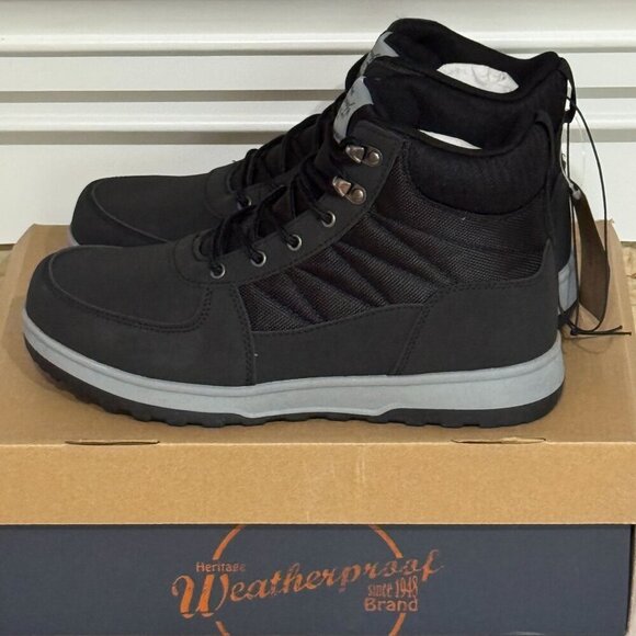 Weatherproof Vintage Steven Black Griffin Lace-Up Boots Durable Rubber Sole 10 - Picture 3 of 11